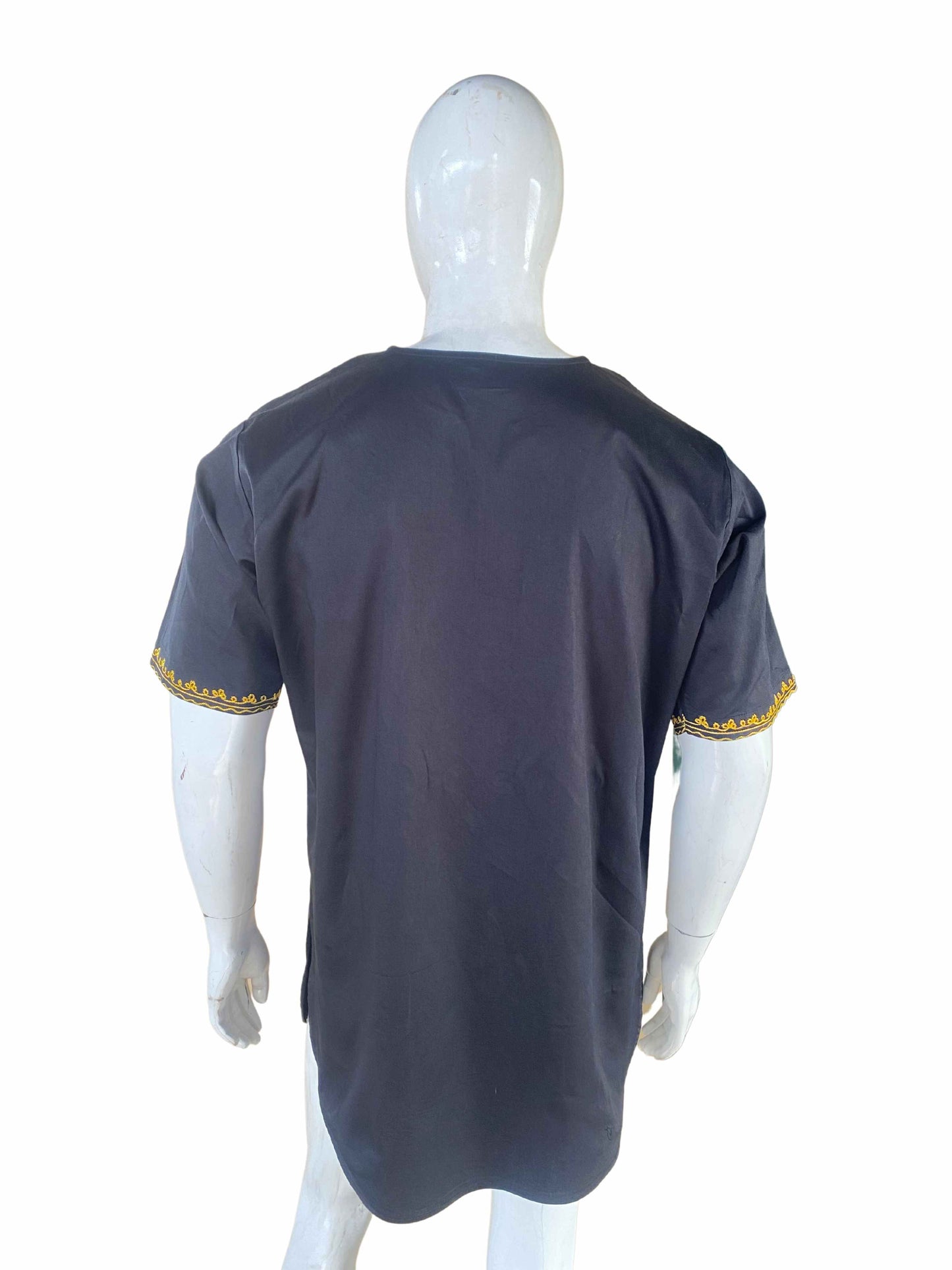 Black Gold Embroidered Shirt For Men
