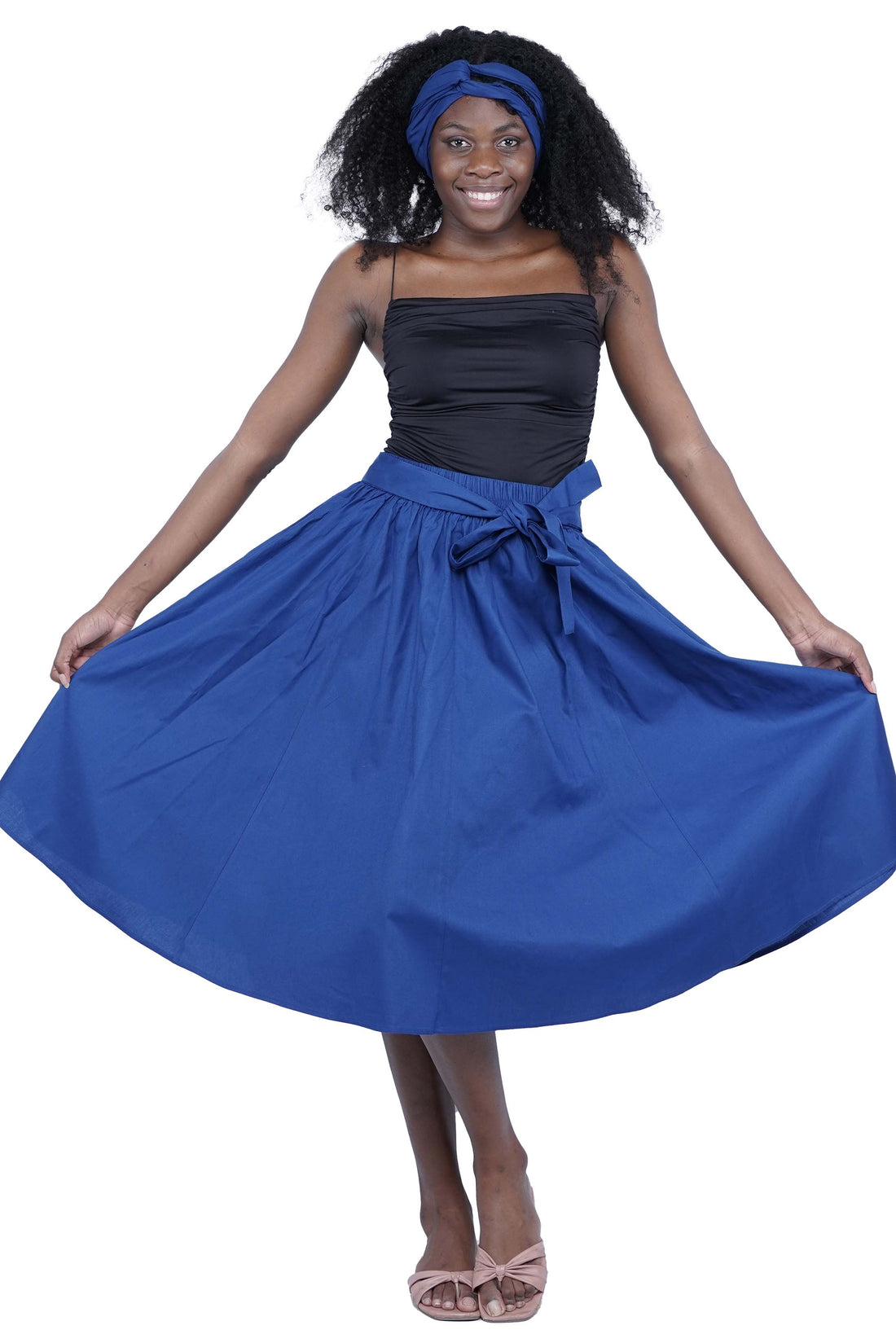 Solid Color Ladies Midi Skirt