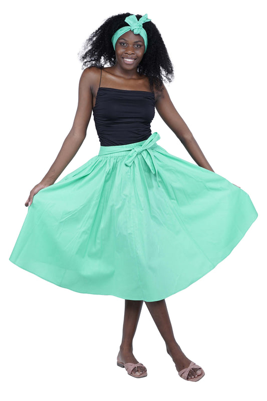 Solid Color Ladies Midi Skirt
