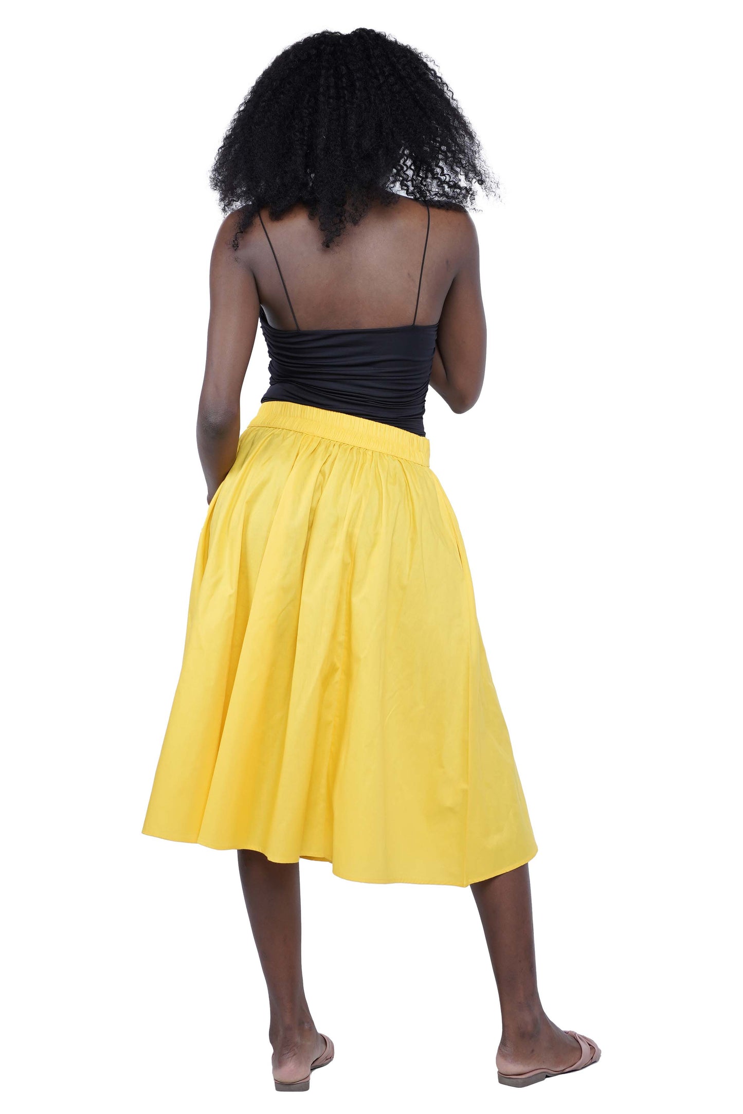 Solid Color Ladies Midi Skirt