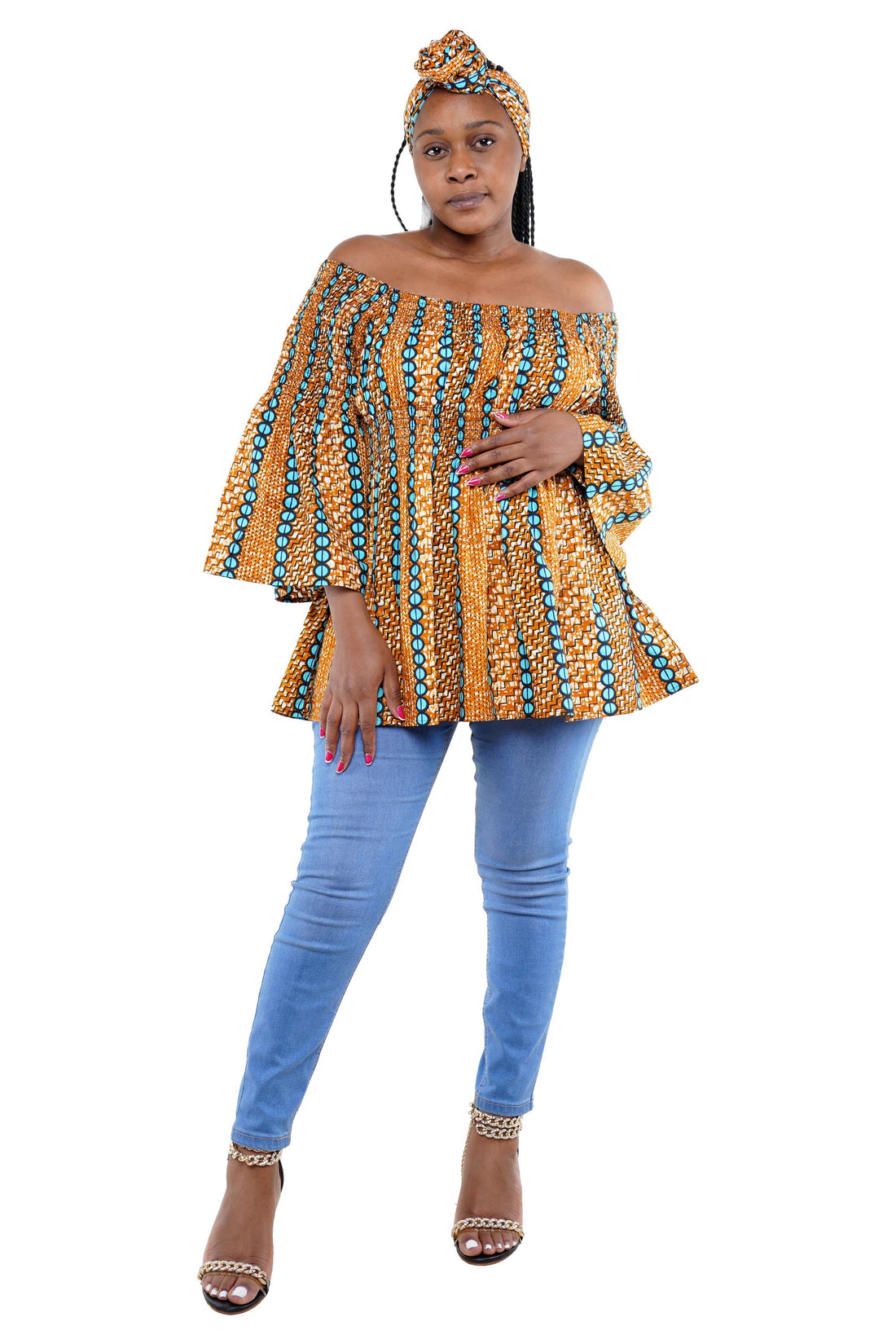 African Smoked Peplum Blouse