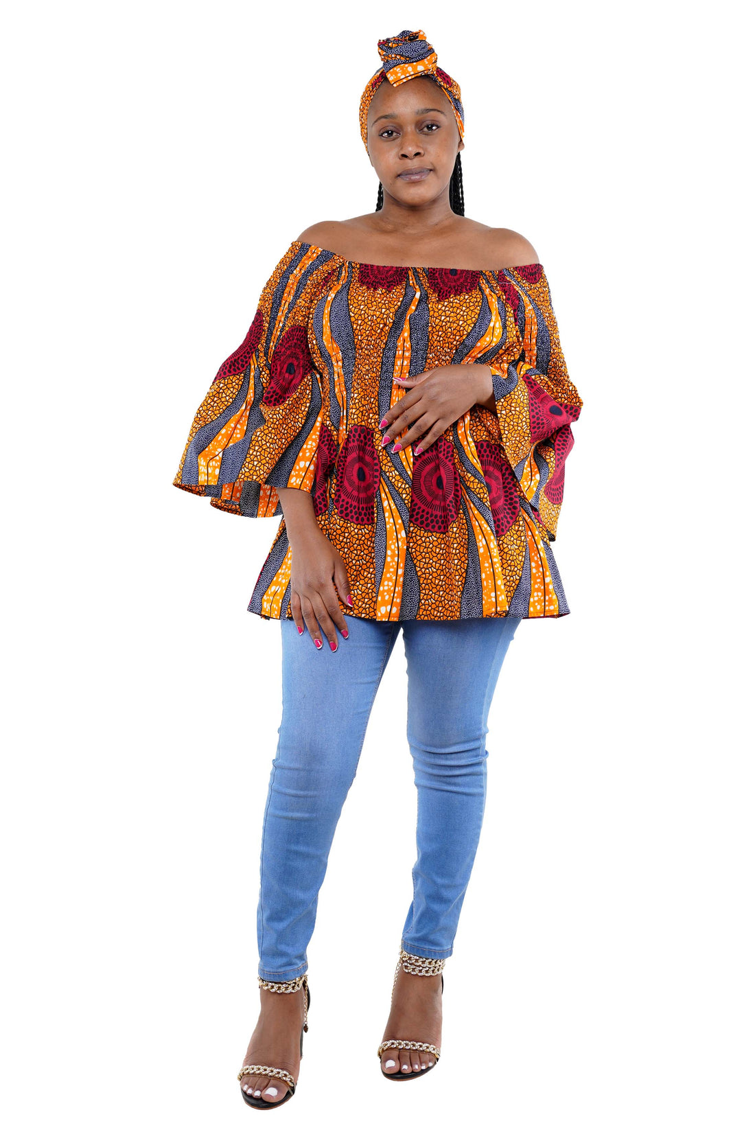 African Smoked Peplum Blouse