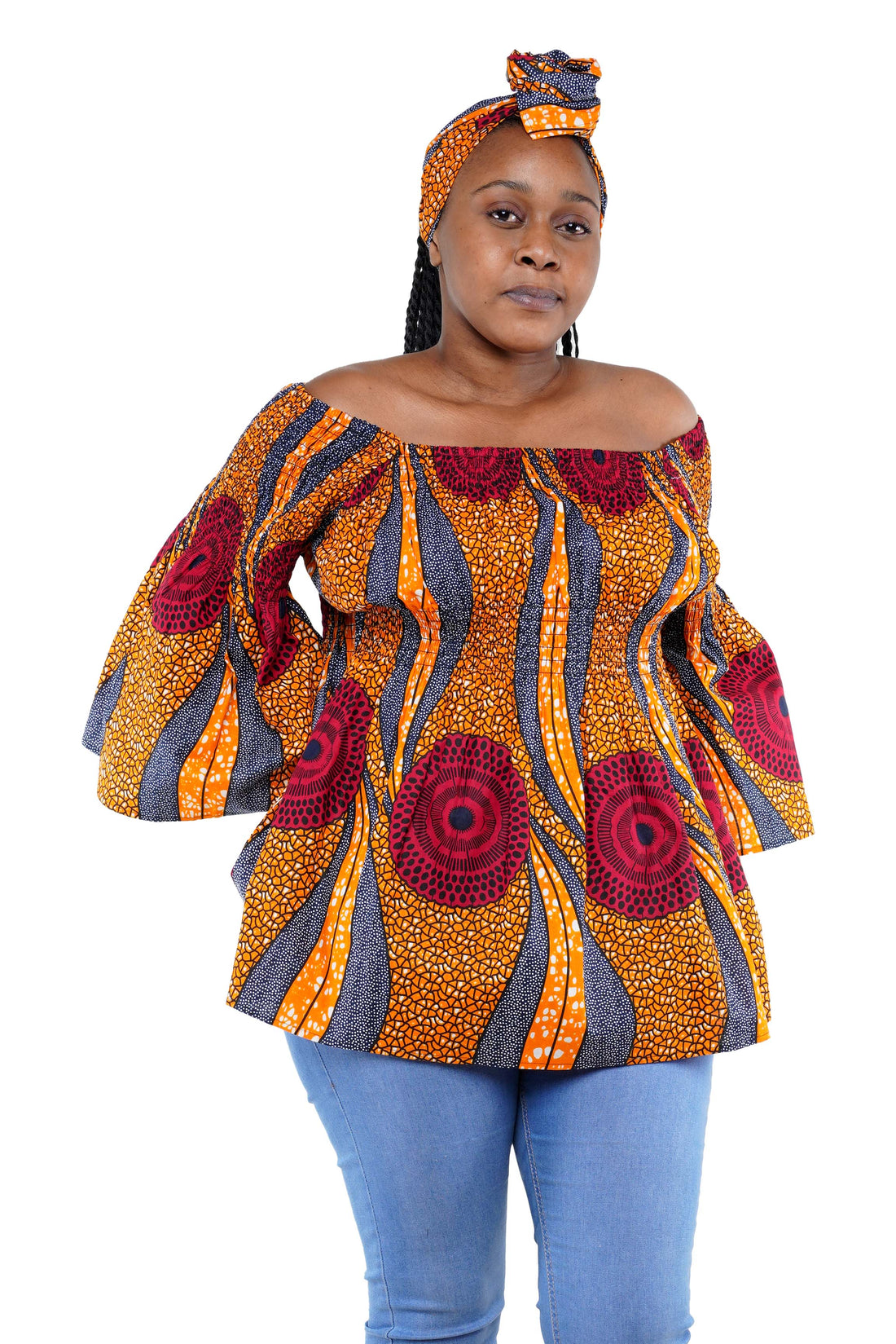 African Smoked Peplum Blouse