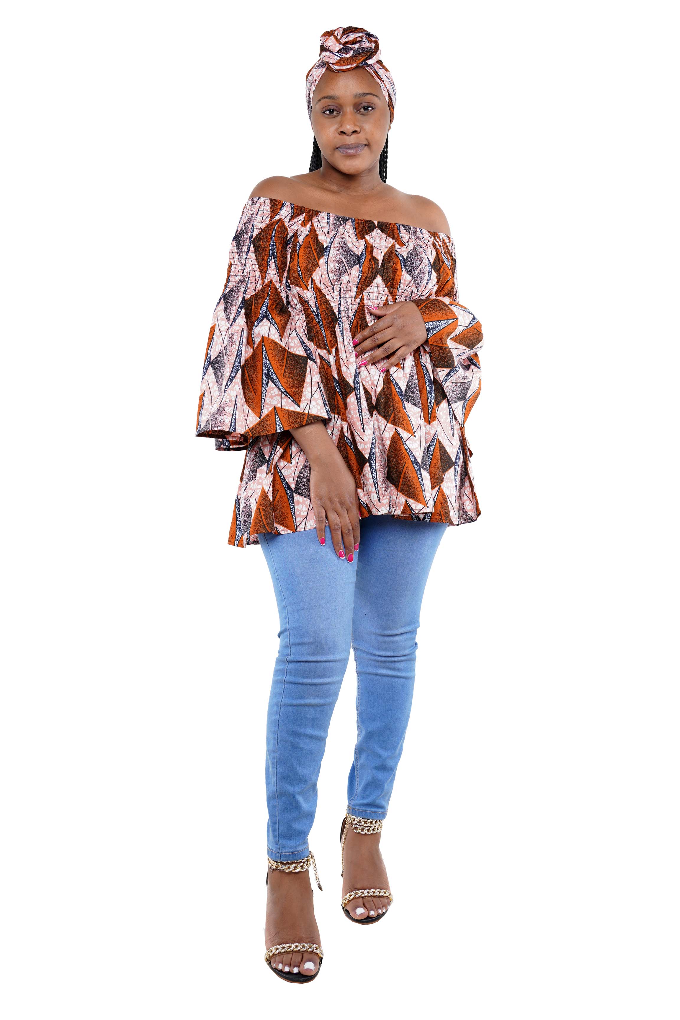 African Smoked Peplum Blouse