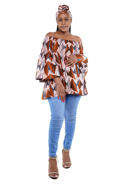 African Smoked Peplum Blouse