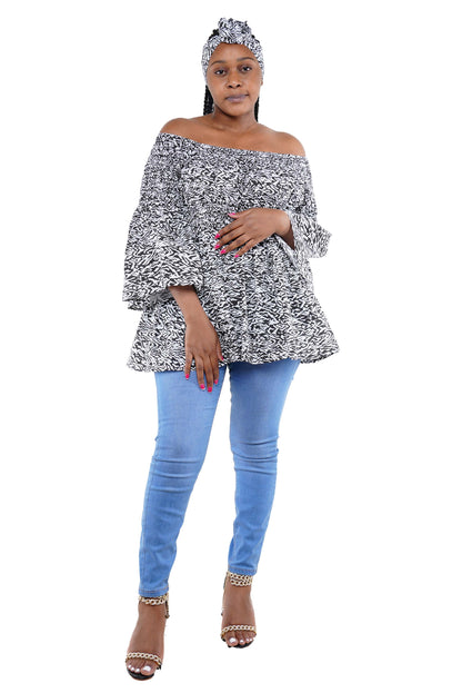 African Smoked Peplum Blouse