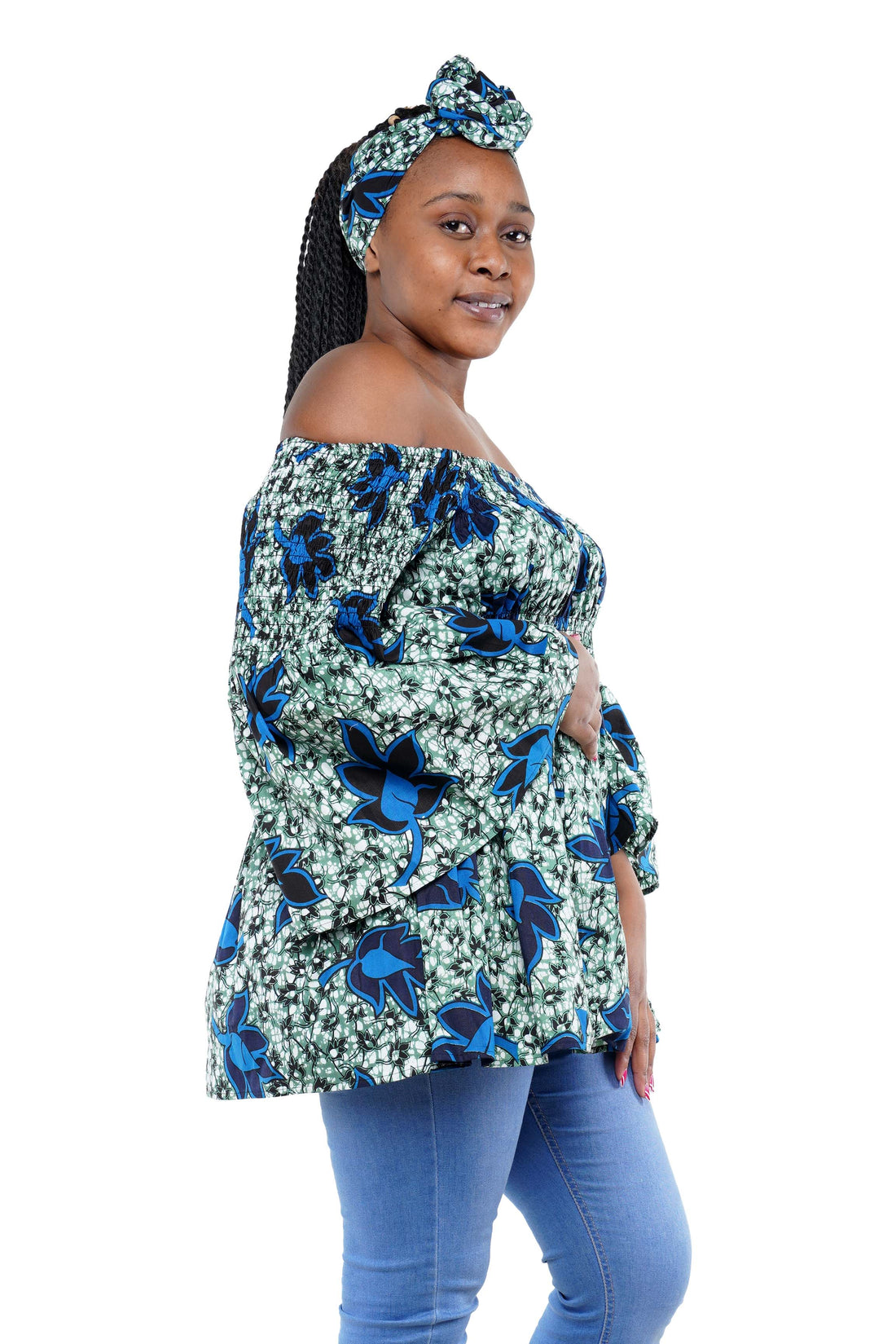 African Smoked Peplum Blouse