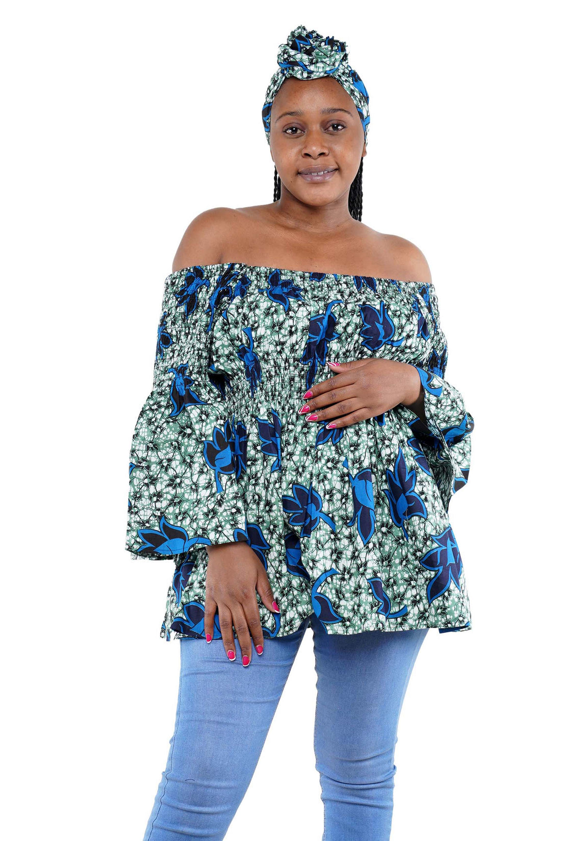 African Smoked Peplum Blouse