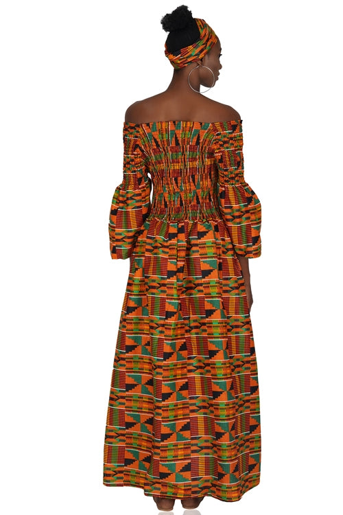 Traditional Kente Long Maxi Dress