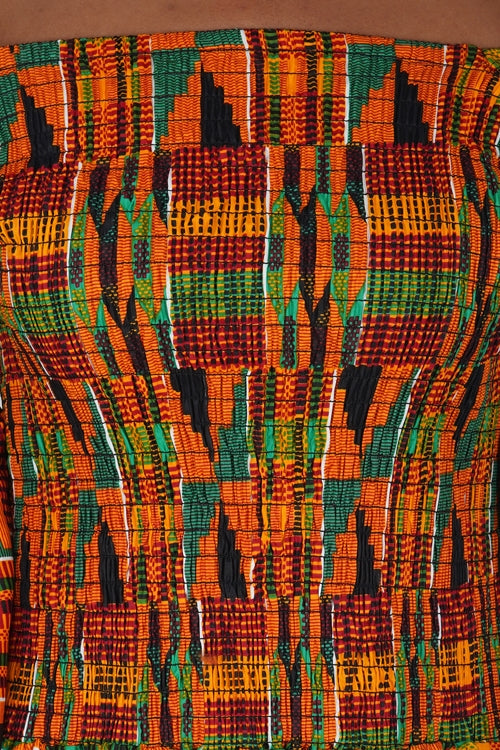 Ankara Long Smoked Dress – Satsuma African Clothing