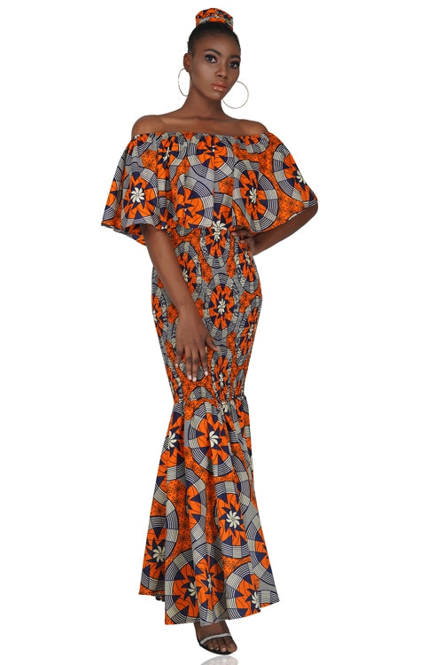 Ankara Long Smoked Mermaid/Fish Tail Dress