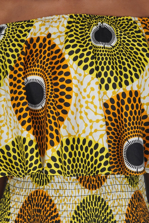 Ankara Circle Print Long Smoked Mermaid/Fish Tail Dress