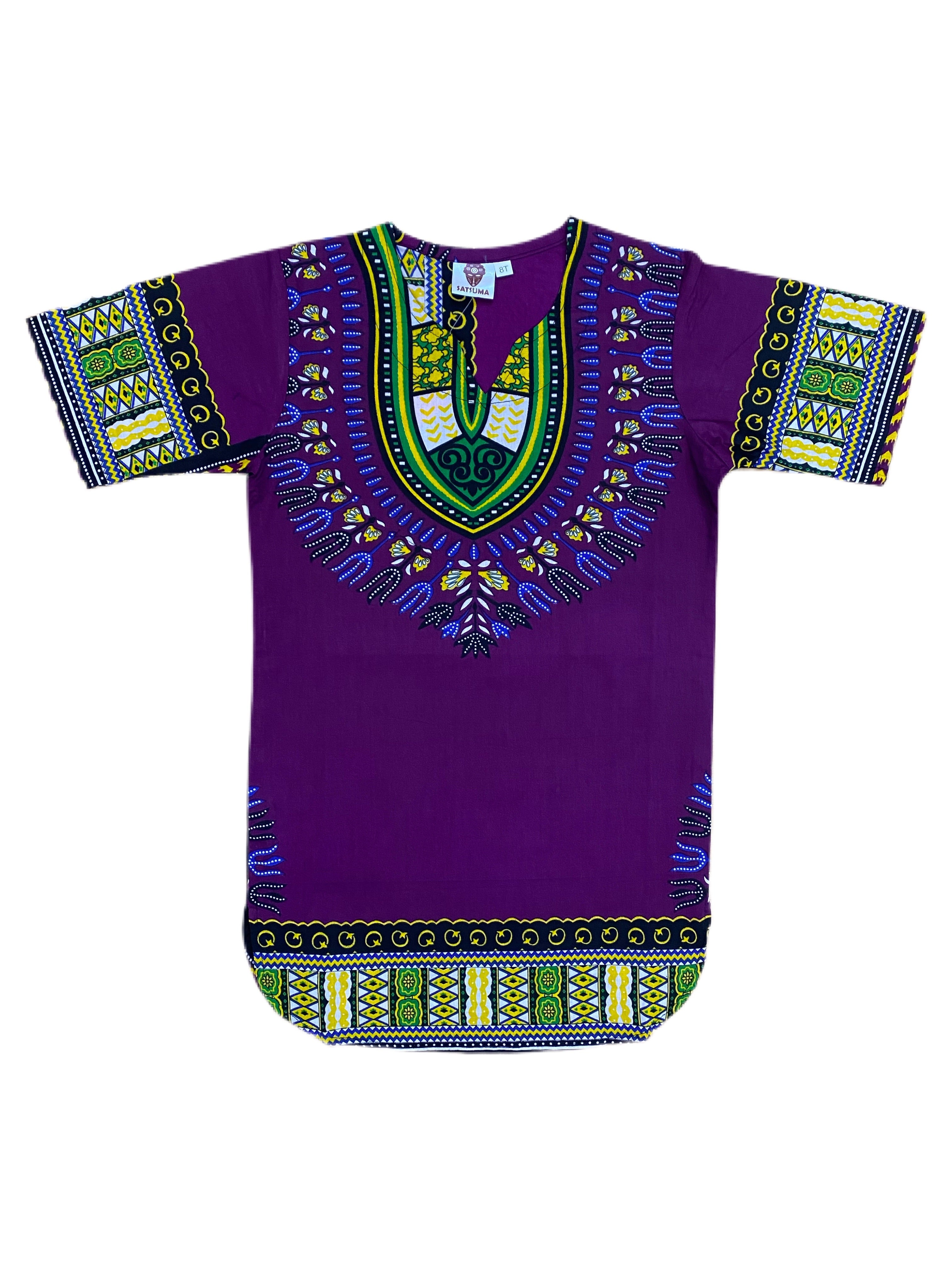 Purple Traditional Dashiki For Kids