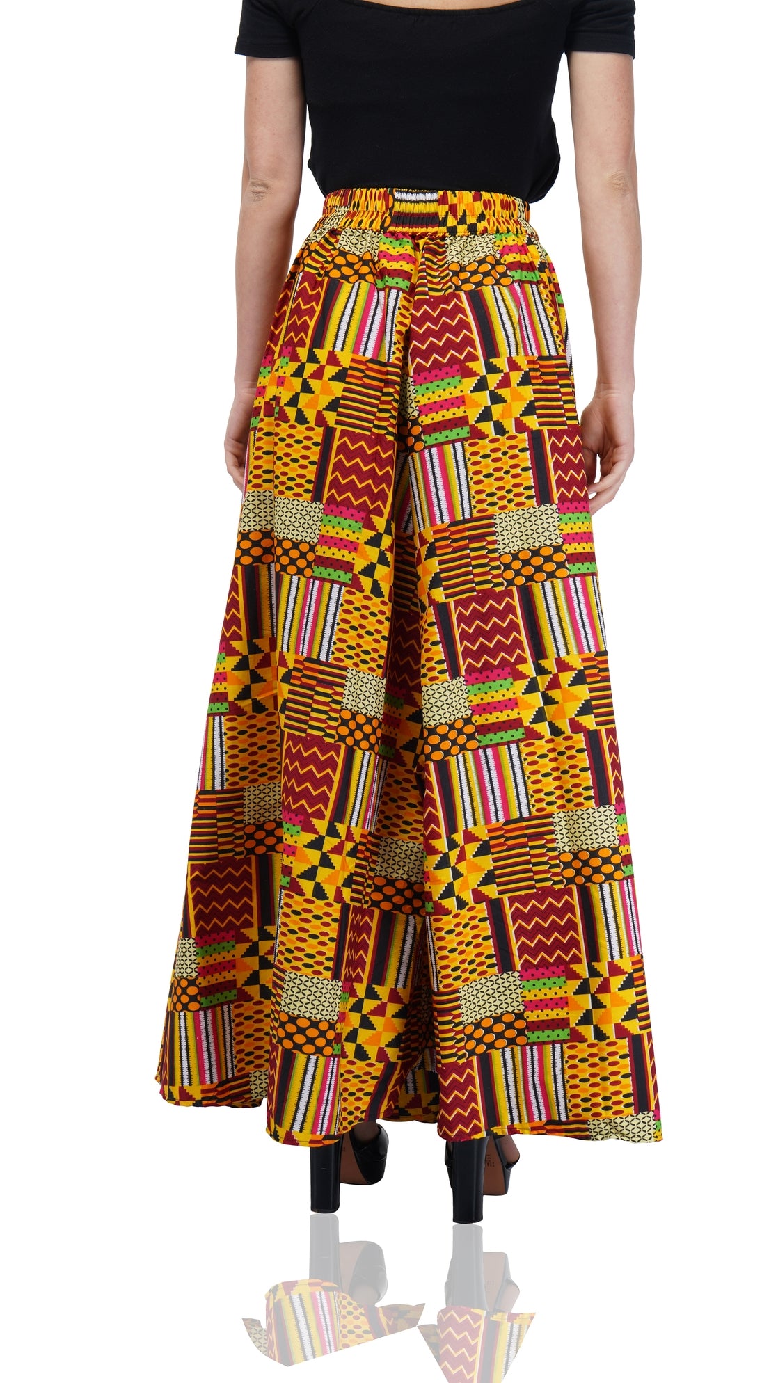 Kente Print Long Maxi Skirt