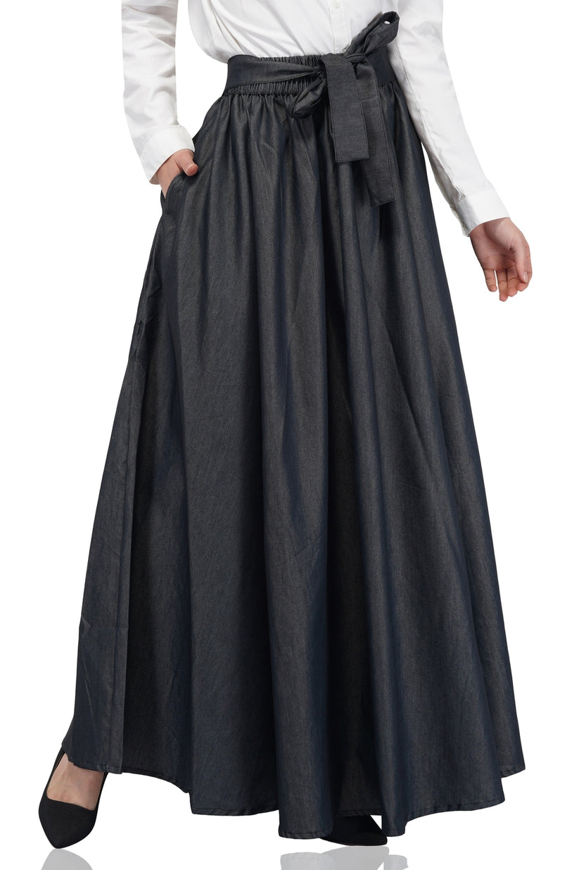 Smoke Grey Denim Long maxi Skirt – Satsuma African Clothing