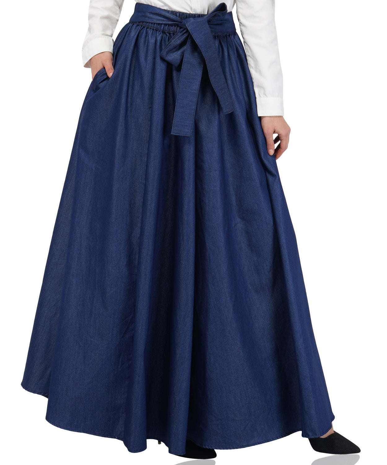 Indigo Denim Long maxi Skirt